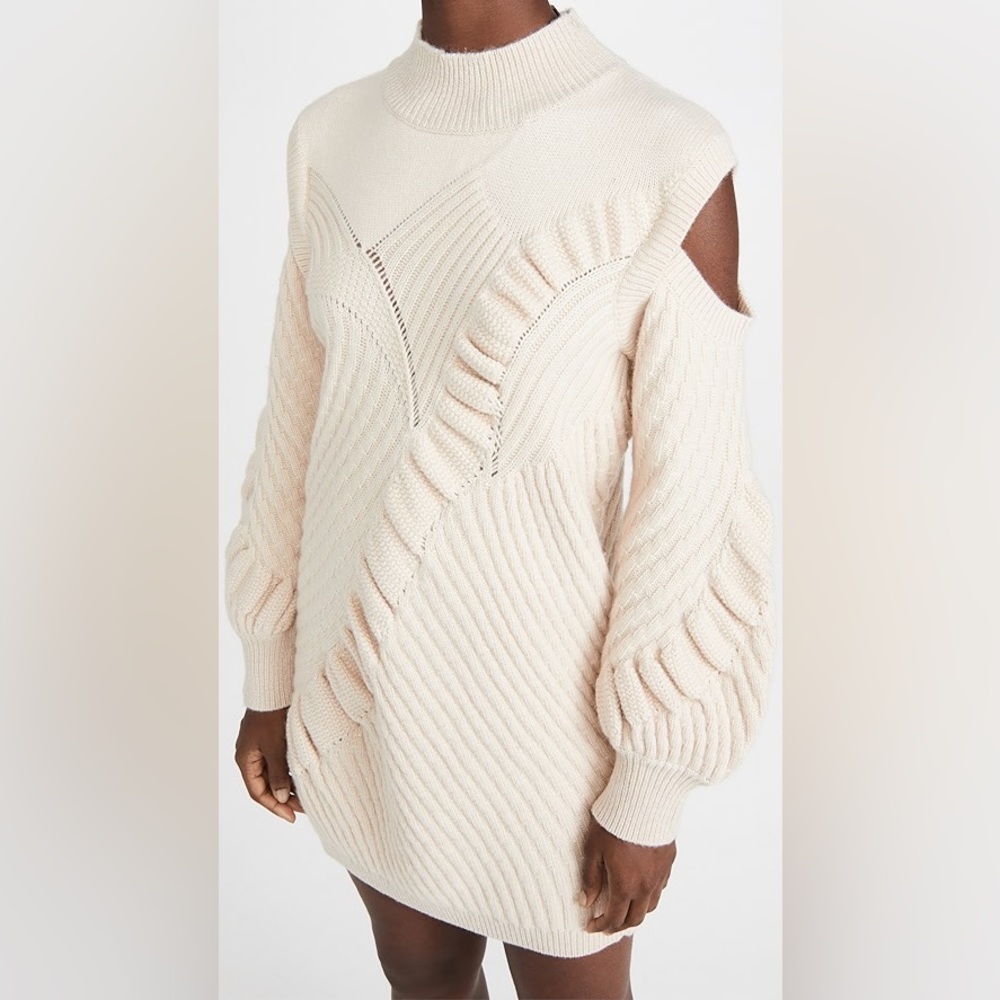 Alexis Cold-Shoulder Knit Mock-Neck dress